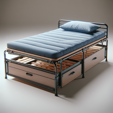 Illustration of a modular camper bed